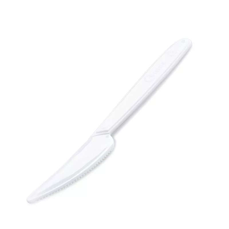 [HT9021] Műanyag kés, újrahasználható, fehér, 18cm, 50db/csom., 2000 db/karton