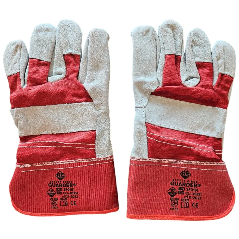 [RGSF0161] Munkavédelmi GUARDER® Marhahasítékbőr kesztyű piros 10-es