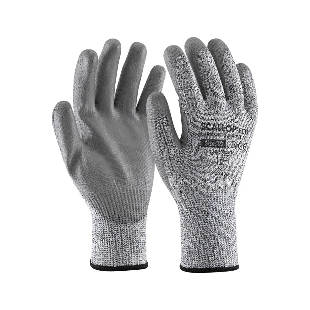 [RSSCALLOP-ECO/06] Vágásbiztos kesztyű, PU tenyérmártással, gazdaságos változat (6)