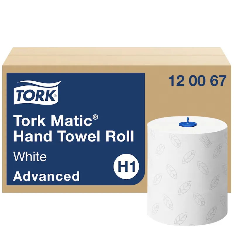 [TO120067] Tork Matic tekercses papír kéztörlő, fehér, szürke levélmintával, D19, 2 réteg, 150m, H1, 6 tek./karton Ex: TO290067