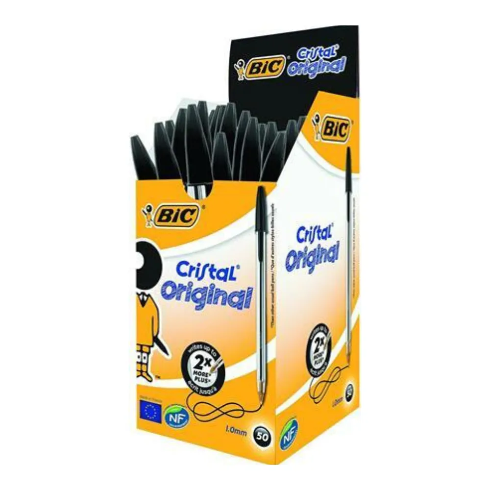 [CWBC8373639-D] Golyóstoll, 0,32mm, kupakos, BIC, fekete, 50 db