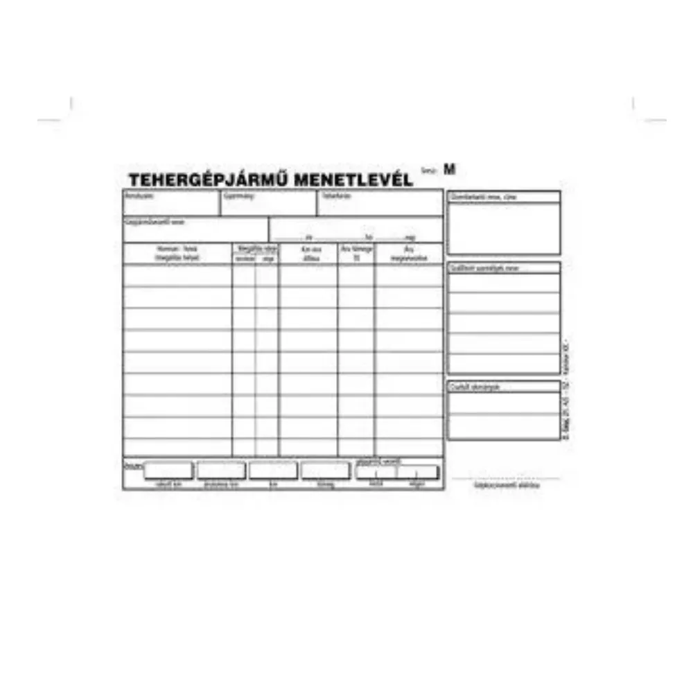 [CWNVDGEPJ21A5-CS] A5 menetlevél, tehergépjármű, 10x100 lap