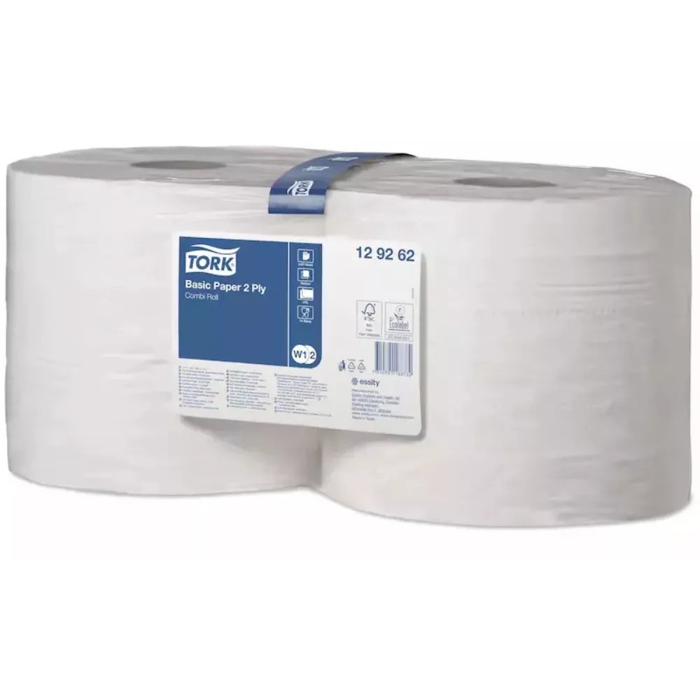 [TO120102] Tork középmagos törlő, 2 réteg, 60m, fehér, 21x26 cm, 12x230 lap Universal Wiper 320