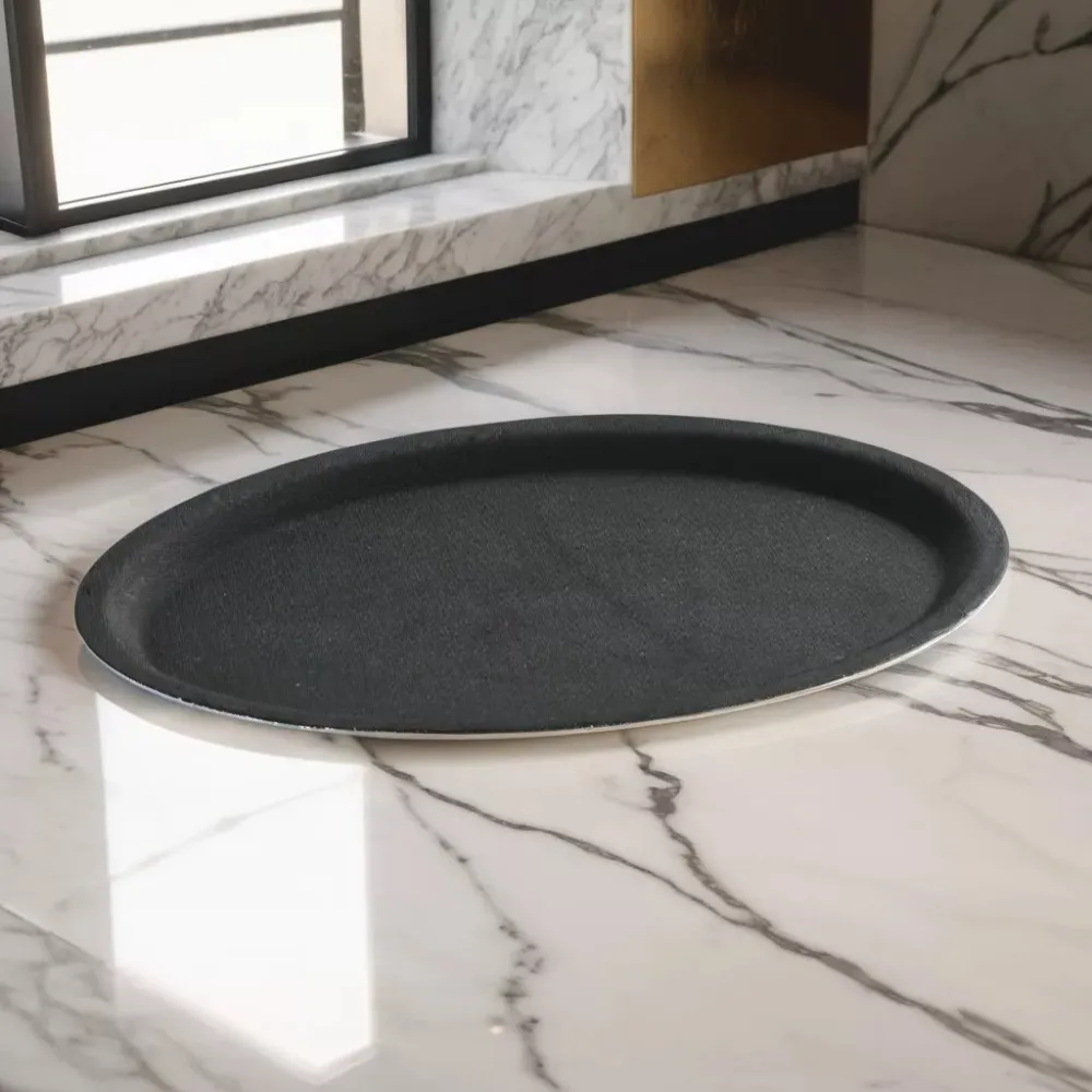 Csúszásmentes tálca, gumirozott, 26,5×20 cm, ovális