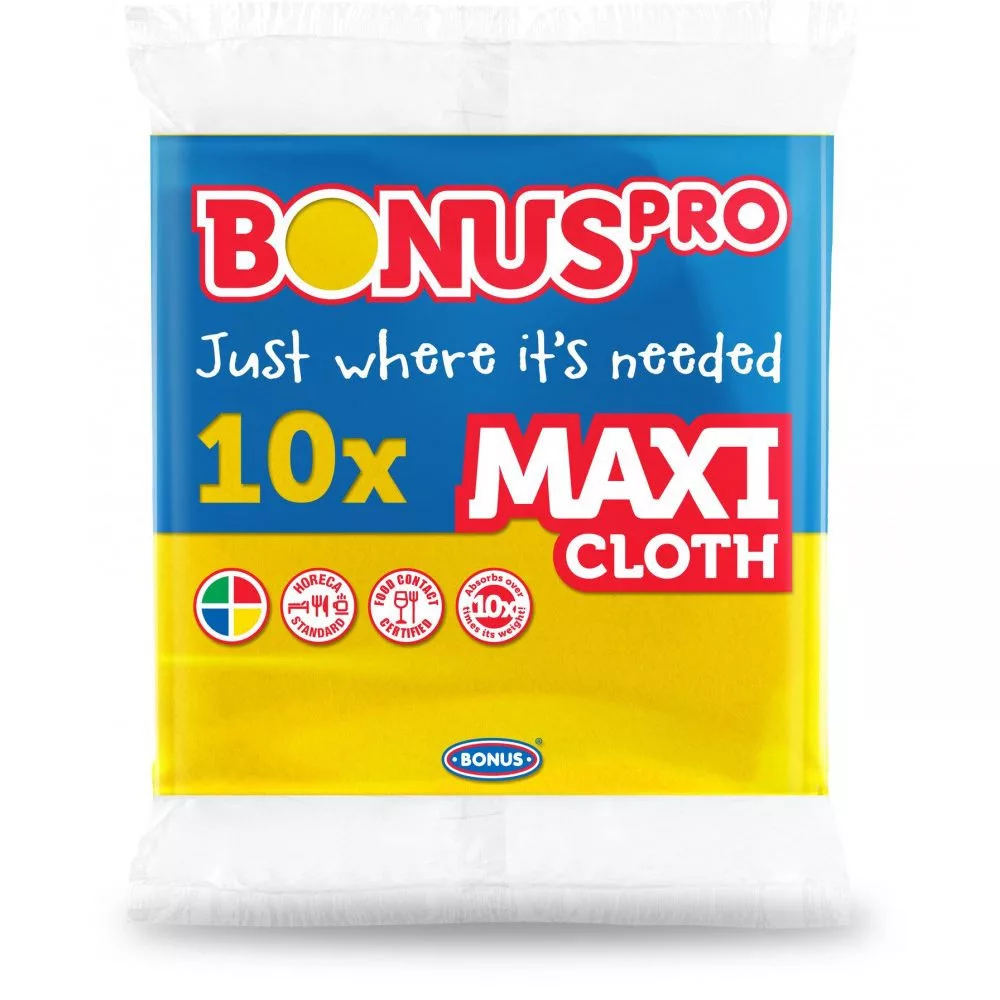 BonusPRO MAXI Általános törlőkendő sárga 10/1 HoReCa - HACCP  , 38x40
