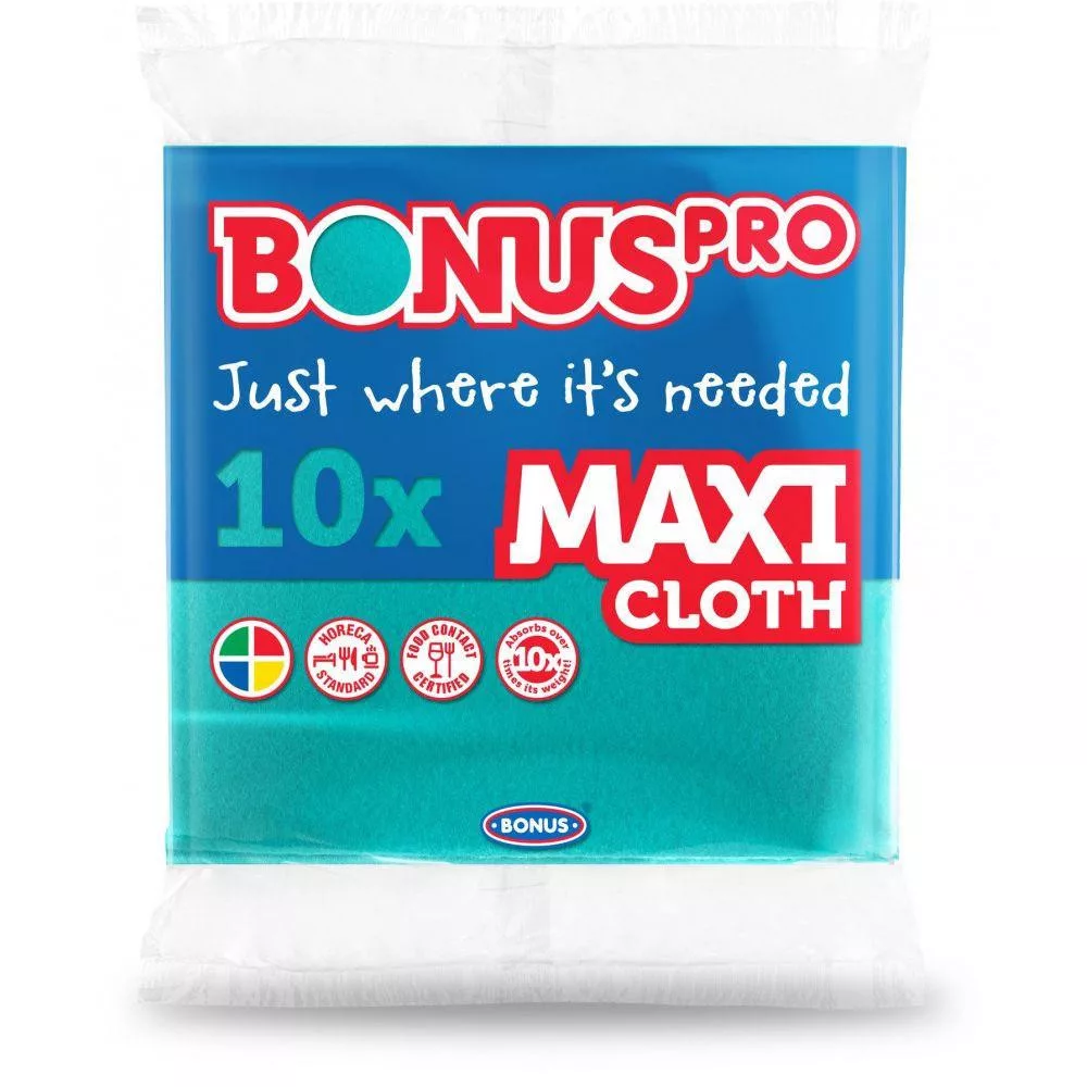 [BOB310] BonusPRO MAXI Általános törlőkendő zöld 10/1 HoReCa - HACCP , 38x40 cm
