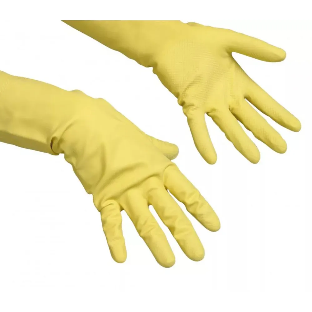 [VI100162] Multipurpose Vileda kesztyű, latex, bél, sárga, M méret