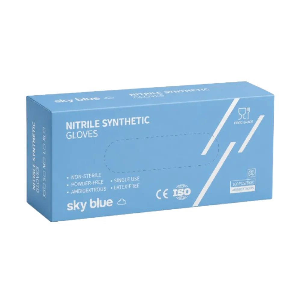 [FLSB000M] Sky Blue, gumikesztyű, nitril, kék, M, 100db/doboz