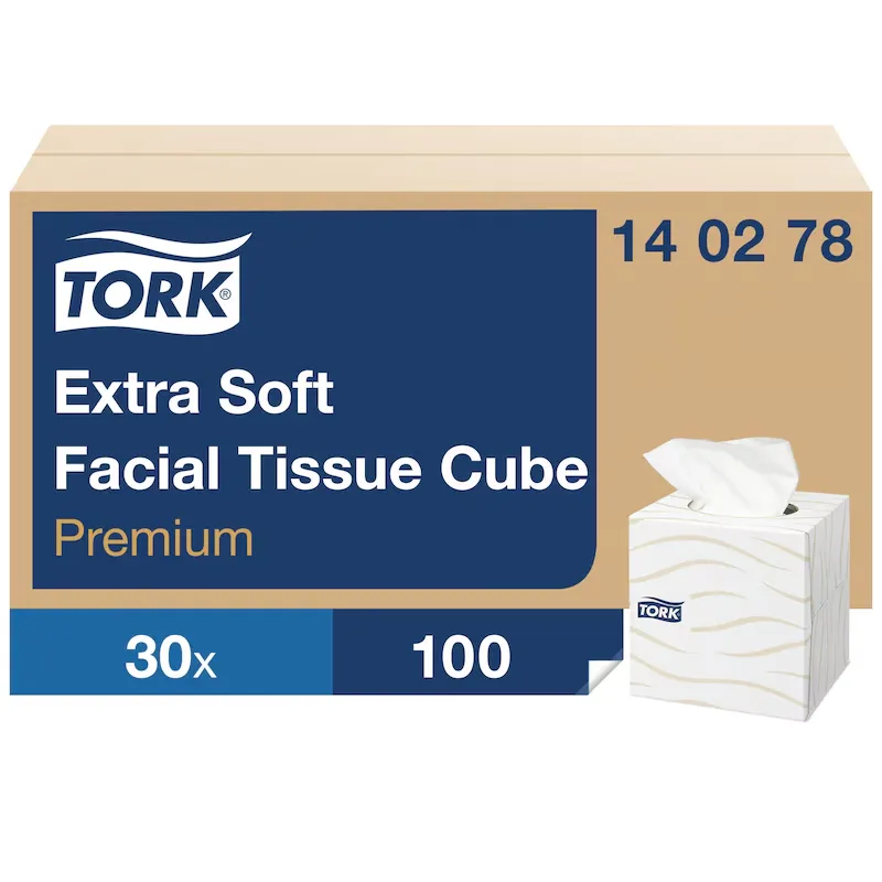Tork Soft kozmetikai kendő, dobozos, fehér, 30x100, 10,4cm x20cm, 2 réteg, 30 doboz/karton
