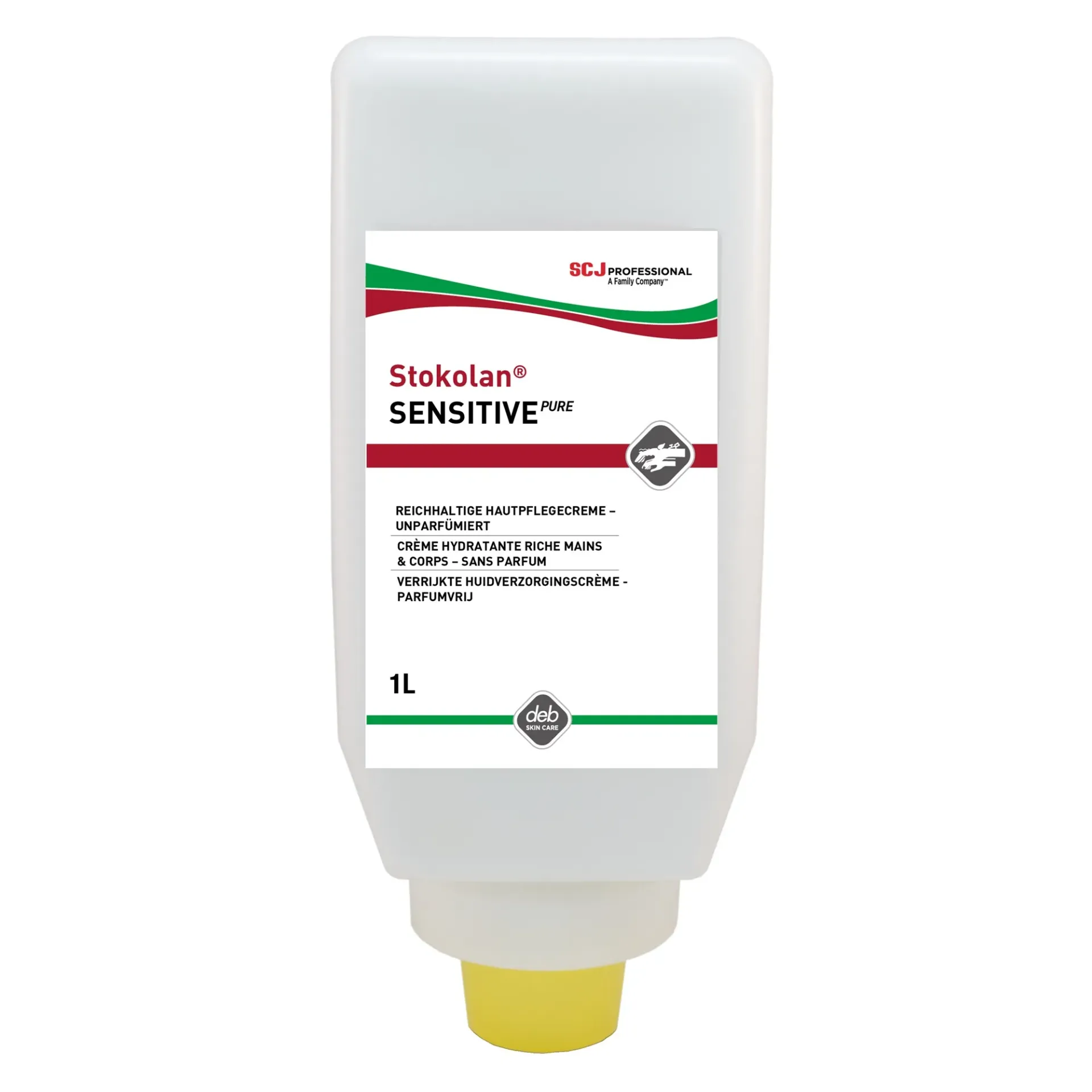 Deb Stokolan Sensitive PURE, hidratáló bőrápoló krém, illatanyag és színezékmentes, 6x1L patron/karton