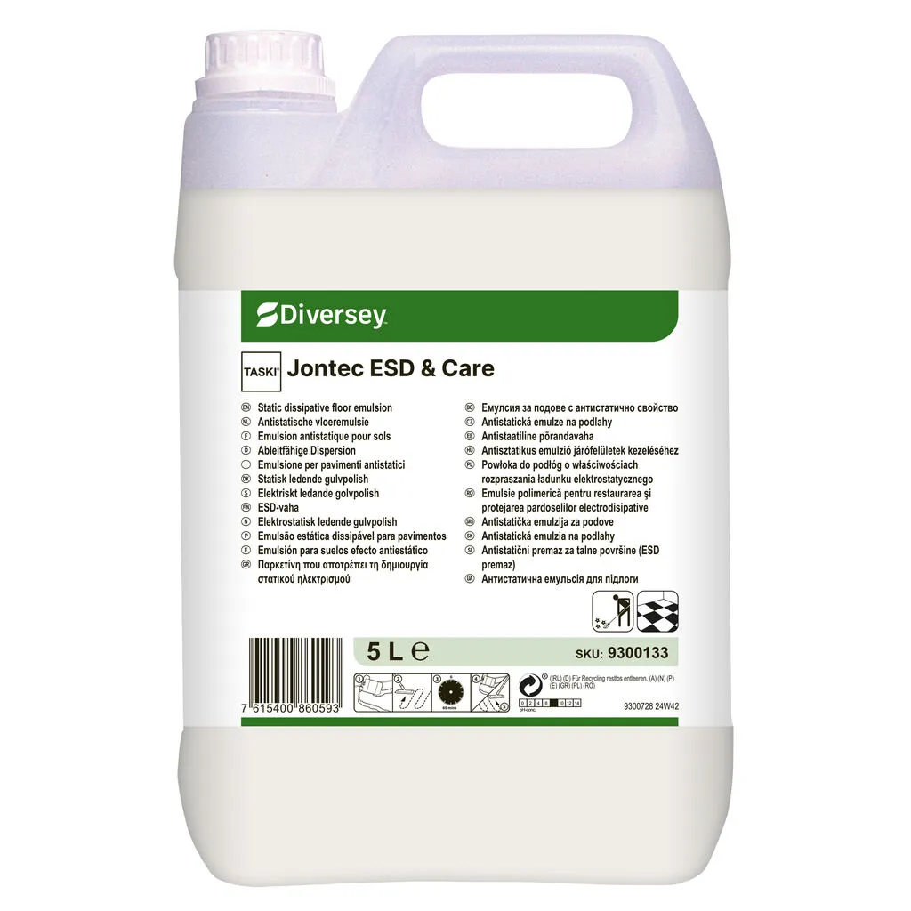 Taski Jontec ESD & Care, bevonat, antisztatikus emulzió járófelületek kezeléséhez, 5 liter/kanna, ex:DI7512701