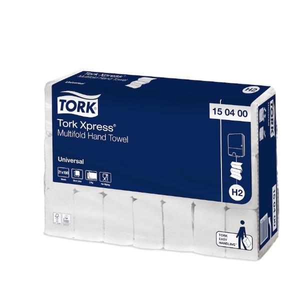 [TO150400] Tork Xpress Universal Z-hajtogatott papír kéztörlő, 2 réteg, 21 × 190 lap/karton, H2