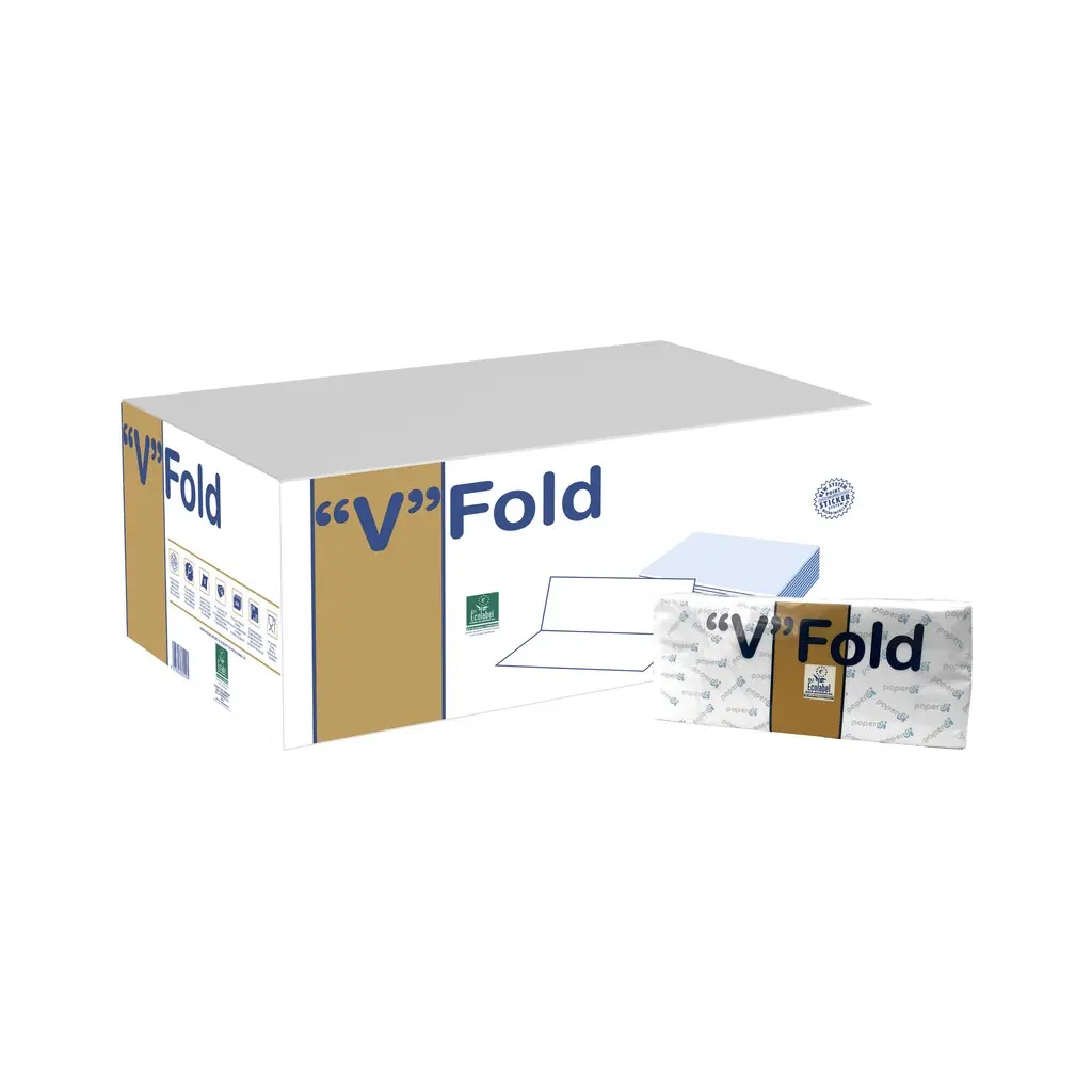 [ET0381925] Ecopaper papír kéztörlő, fehér, 2 réteg, cellulóz, 25x21 cm, V hajtás