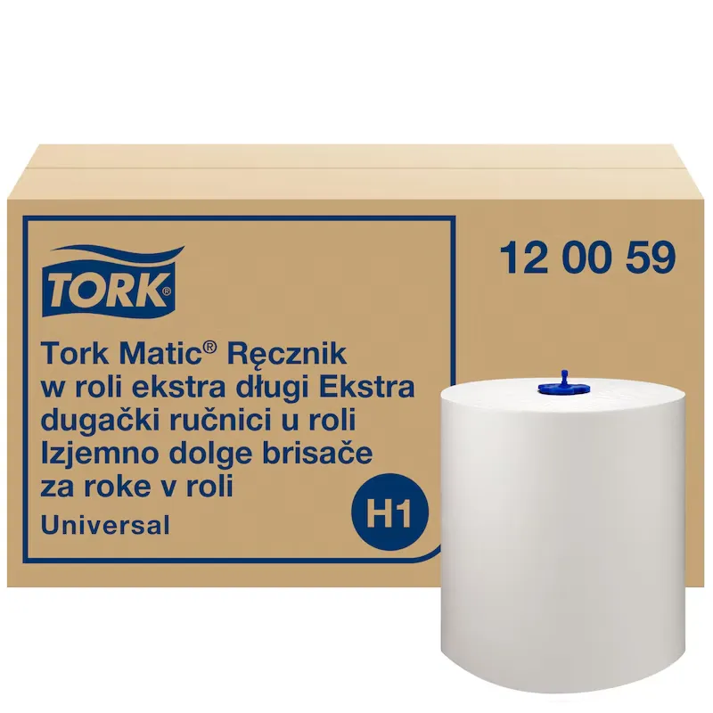 [TO120059] Tork Matic extra hosszú tekercses papír kéztörlő, fehér, 1 réteg, D19, 280 m, H1, 6 tek./karton