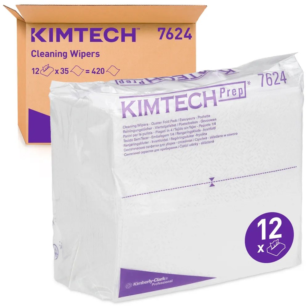 [KC7624] Kimberley-Clark Kimtech Pure tisztító kendő, 38,9×35,1 cm